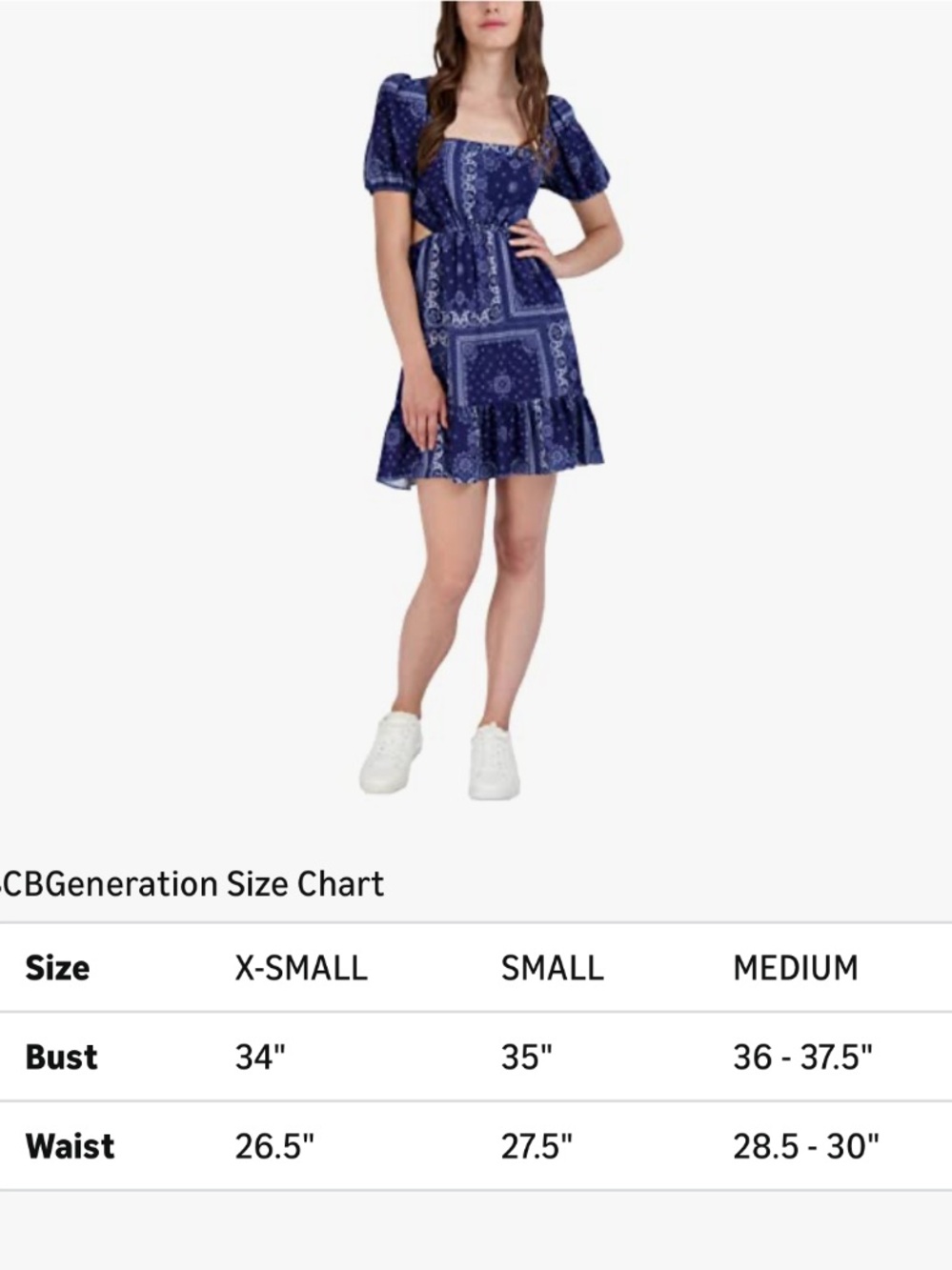 NWT BCBGeneration Women's Fit and Flare Short Dress Short Puff Sleeve Size XS - Picture 4 of 11